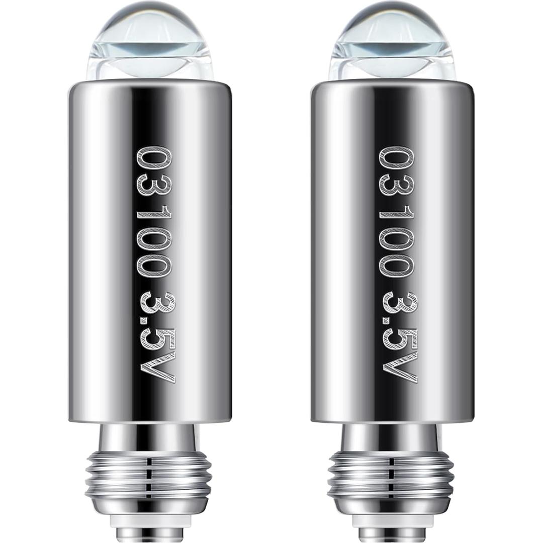 Funtery 2 Pcs Halogen Replacement Bulbs Compatible with Welch Allyn, 3.5v Lamp Type 03100-u Otoscope Lamp