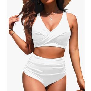 Yonique High Waisted Two Piece Swimsuit-Womens Bikini Set Tummy Control Bathing Suit Modest Full Coverage Bikini, Medium