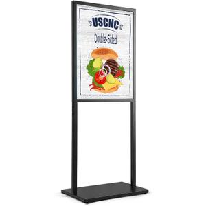 USCNC Black 2228inch Sign holder floor stand, heavy Duty Pedestal poster banner stand for display,2228inch slide-in double sided poster sign holder floor standing for board Display (1 Pack)