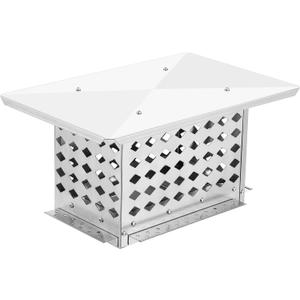 8" x 13" Chimney Cap, 304 Stainless Steel Fireplace Chimney Cover Flue Caps, with Adjustable Metal Strips, Screws & Gloves