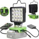 Work Light for Ryobi 40V Battery,48W 6800LM Portable Cordless Floodlight with USB&Type C Charging Port for Emergency Lighting,LED Spotlight for Camping,Fishing,Workshop