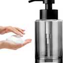 Enra Foaming Soap Dispenser, 12oz Black Thick Glass Bathroom and Kitchen Soap Dispenser with Stainless Steel Pump