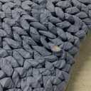 YnM Chunky Throw Blanket, Medium-Weight, Hand Knitted, Skin Friendly, Ventilated and Breathable, Machine Washable, Home Dcor Piece for Couch, Sofa and Bed (Cerulean Blue, 50x70 Inch) (50 x 70 Inch)