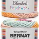 Bernat Blanket Patchwork Tropical Splash Yarn - 300g / 10.5oz - 100% Polyester - #6 Super Bulky - 220Yards - Knitting/Crochet