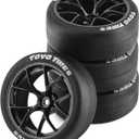 1/10 RC Drift Tires and Plastic Wheels Rims Rally Racing Tyres 12mm Hex for 1:10 Scale On Road Touring Street Car Tamiya Traxxas HPI KYOSHO XV02 XV01 TT01 TT02 PTG2 A959 4PCS (B Black)