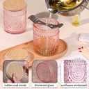 DARJEN 10 Pack Pink Candle Jars for Making Candles- 7.5 OZ Empty Glass Candle Making Jars with Bamboo Lids and Labels, Candle Containers Candle Making Jars for DIY Gifts