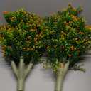 Giegxin 4 Pack 23.6'' Artificial Boxwood Topiary Ball Tree with Orange Fruit, Outdoor Faux Shrubs with Ground Spike No Maintenance Fake Bushes for Home Front Door Porch Fall Winter Garden Yard Decor