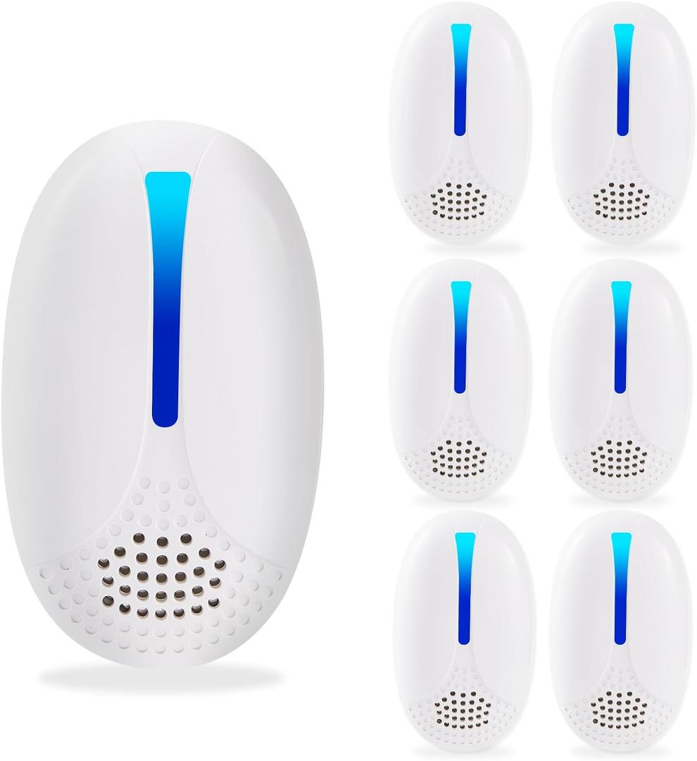 2025 Upgraded Ultrasonic Repellent Indoor, Mouse Traps Insert Plug in, Pest Control Repellent Ant,Roach,Rodent, Mouse, Bugs, Mosquito, Spider, for Home, Office, Warehouse 6 Packs
