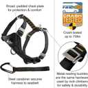 Kurgo Enhanced Strength Tru-Fit Smart Dog Harness, Crash Tested Car Safety Harness for Dogs, No Pull Dog Harness, Includes Pet Safety Seat Belt Tether - Black, X-Small