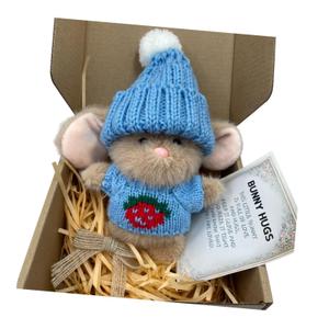 UJEAVETTE Toy Easter Gift Decorative Holiday Ornament Crafts Toy Adornment Mini Bunny Doll Blue Plush Baby Toys