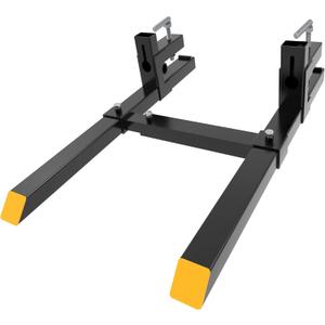 60" 4000lbs Clamp on Pallet Forks Heavy Duty Tractor Forks with Adjustable Stabilizer Bar Tractor Bucket Forks for Tractor Attachments, Skid Steer, Loader Bucket