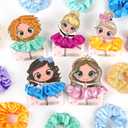 Valentines Day Gifts for Girls 30 PACK Dance Ballet Girl Valentine Cards and Scrunchies, Exchange Classroom Gift for Students, Ballerina Rave Trinkets for Kids, Girl Birthday Return Gifts