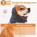 Dog Ear Muffs & Wrap - Noise Protection, Anxiety Relief & Winter Ear Covers for Bath & Thunderstorms (L-Head Circle(15.7"~22.1"), Dark Grey)