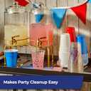 Hefty Party On Disposable Plastic Party Cups, 76 Count, 16 Oz Cups in Assorted Patriotic Colors and 18 Oz Clear Cups with Festive Firework Print for Fourth of July Celebrations and Summer Entertaining