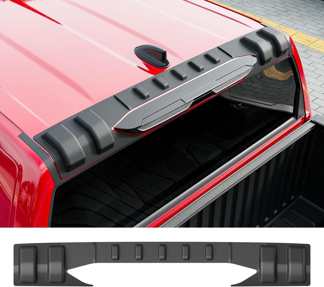 powoq Rear Roof Protector Compatible with 2022-2025 Toyota Tundra Truck Cab Roof Protector TPE Rear Spoiler Replacement for 2022 2023 2024 2025 Toyota Tundra Accessories