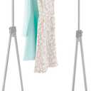 Whitmor Foldable Garment Rack - Rolling Clothes Rack - Adjustable Height - Silver 22.0 L x 34.75 W x 66.25 H inches
