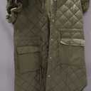 Tankaneo Womens Long Puffer Vest Ruffle Sleeve Winter Coats Hood Sleeveless Quilted Jackets Outwear, M