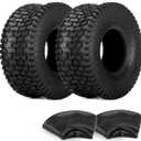 GICOOL 15x6.00-6 Tire and Inner Tube Set, TR-13 Straight Valve Stem, Replacement Riding Mower Front Wheel Assembly, 2 Pack, 15x6.00-6 Tire and Tube2 Pack