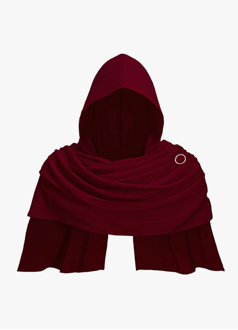 Post Apocalyptic Shawl with Hood, Medieval Hooded Scarf Cowl Men for Retro Viking Shaman Rogue Renaissance Costume