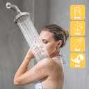 AISOSO Shower Head, 5 Modes High Pressure Shower Heads for Relaxed Shower Experience, 4.1 Inch Bathroom Fixed Showerhead Even at Low Water Pressure for Powerful Spray, Brushed Nickel