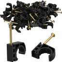 50 Pack 1/2" Half Clamps J-Hook with Nails Set, J Clamps for PEX, Copper, CPVC Tubing Connections