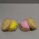 2PCS Squishy Dumpling Mystery Dumpling Squishy, Dumplings Toy for Stress Relief, Dumpling Stress Ball Large Squeeze Dough Ball Stress Relief Toy for Adults (Yellow & Pink)