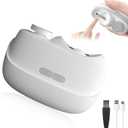 Electric Nail Clippers for Seniors,Smart Nail Clippers 2025 New 3 in 1 Electric Toenail Clipper with Polishing and LED Light,Smart Toenail Clipper 2 Adjustable Speeds for Adults,Baby (White)