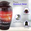Cremation Urn for Adult Human Ashes Male & Female | Large Decorative Funeral Burial ERN for Men & Women | Handmade Memorial Metal Container Jar | Ash Holder Box