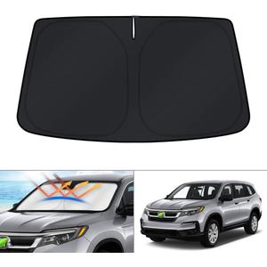 KUST Windshield Sun Shade for 2016-2025 2026 Honda Pilot SUV Accessories Window Sunshade Sun Visor Protector Foldable Blocks UV Rays Keep Your Car Cooler KUST Windshield Sun Shade for 2016-2025 2026 Honda Pilot SUV Accessories Window Sunshade Sun Visor Protector Foldable Blocks UV Rays Keep Your Car Cooler