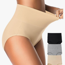 Eiggam Tummy Control Underwear Soft High Waisted underwear Full Coverage Briefs Breathable Postpartum Cotton Womens Panties, Size:L