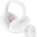 Lusofie Women's Earmuffs Faux Fur Warm Earmuffs Winter Cute Plush Ear Warmer Ear Covers Ear Muffs for Winter (White)