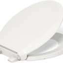 KOHLER K-7316-96 Cachet Quick-Release Round-Front Toilet Seat, Quick Attach Hardware, Easy to Clean, Color-Matched Plastic Hinges, Biscuit