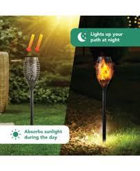 12 Pack Solar Flame Torch Path Lights, Outdoor Weather-Resistant Garden Decor