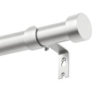 KAMANINA Silver Curtain Rod for Windows 48 to 84 Inch (4-7 Feet), 1 Inch Heavy Duty Curtain Rods Modern Adjustable Drapery Rods with End Cap (32"-86")