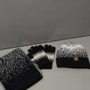 Womens Winter Beanie Hat Scarf Gloves Set - Touchscreen Gloves,Long Knit Scarf & Ombre Snowflake Design Beanie Set for Women, One Size