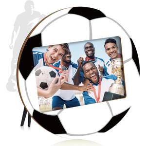 clothmile Soccer Picture Frame 4x6 Sport Themed Wooden Photo Frame Soccer Balls Photo Frame Horizontally Vertically Used for Wall Decor Hanging or Tabletop Display
