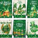 Honoson 6 Pcs St Patrick's Day Kitchen Towels St. Patrick's Day Dish Towels Shamrocks Gnomes Plaid Absorbent Bathroom Set Tea Cloth for Kitchen Home 16 x 24 Inches(Multicolor,Classic Style)