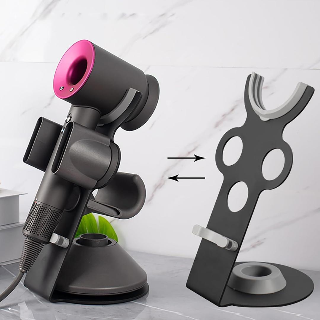 YCHF Supersonic Hair Dryer Holder for Dyson,blow dryer holder,Hair Dryer Holder for Dyson SupersonicAluminum Alloy Bracket, Bathroom Organizer,Size: 27.5cm x14cm x 16.4cm (gray)