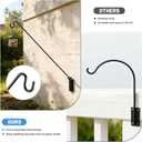 ERYTLLY Extended Reach Deck Hook Wall Pole Wall Mounted, Extensible and Adjustable 28 inch to 43 inch Bracket for Hanging Bird Feeder,Plants,Wind Chimes,Lanterns