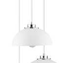 GLOBE Electric 61094 3-Light Cascading Pendant Light, Chrome Accents, White Shades