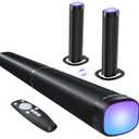 Sound Bar for Smart TV, 100W Sound Bar with 3 Dynamic RGB Lights,Bluetooth 5.3, ARC/Opt/AUX Connect, Dynamic Volume 3 Equalizer Modes,2 in 1 Detachable Soundbar for TV/PC/Gaming/Projectors