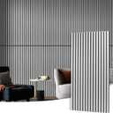 Art3d 2 Wood Slat Acoustic Panels for Wall and Ceiling - 3D Fluted Sound Absorbing Panel with Wood Finish - Silver