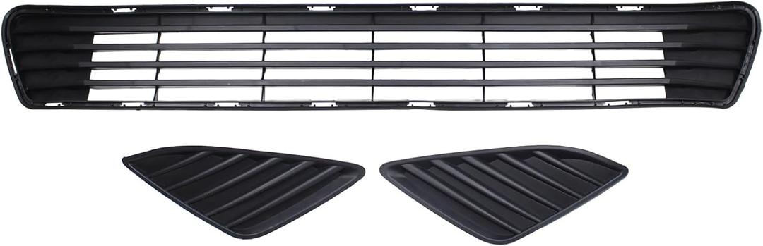 Front Bumper Lower Grille Insert Grill with Left Right Side Fog Light Hole Cover Cap Trim for Toyota Camry 2012-2014