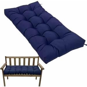 Indoor/Outdoor Bench Cushion, Garden Loveseat Cushion, Swing Seat Cushion,Thicken Patio Bench Soft Rocking Chairs Pad for Lounger Garden Furniture Patio Loveseat Bench (Navy Blue, 39.3x19.6)