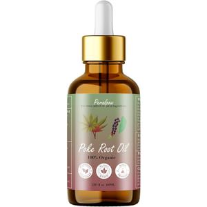 Organic Poke Root Castor Oil, Supports Cysts, Boils, Fibroids, Swollen Lymph Nodes, Breast & Joint Health - Organic Lymphatic Aid - Natural Deep Tissue Relief - 2.03 oz (60 ml)