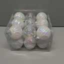 2 x White Iridescent Christmas Ball Ornaments, 9pcs 3 Iridescent White and Transparent Shinny Hanging Ornaments for Christmas Tree Decoration Xmas Home Decor Christmas Party Holiday Decorations