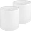 White Linen Tall Drum Lampshade set of 2, 9.8" Top x 9.8" Bottom x 11.8" High Lamp Shade, Lamp Shade Replacement for Table and Floor Lamps, Pendant Light, Handcrafted Lampshade, Easy Assembl