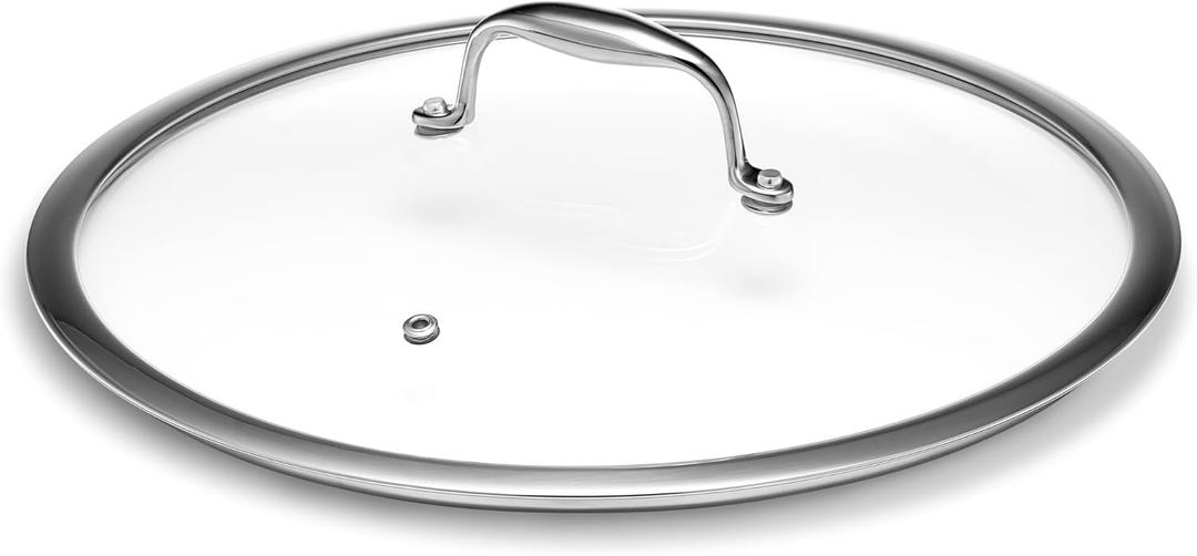 HexClad Tempered Glass Lid, 12-Inch Designed for HexClad Hybrid Cookware, Steam Vented, Dishwasher Safe