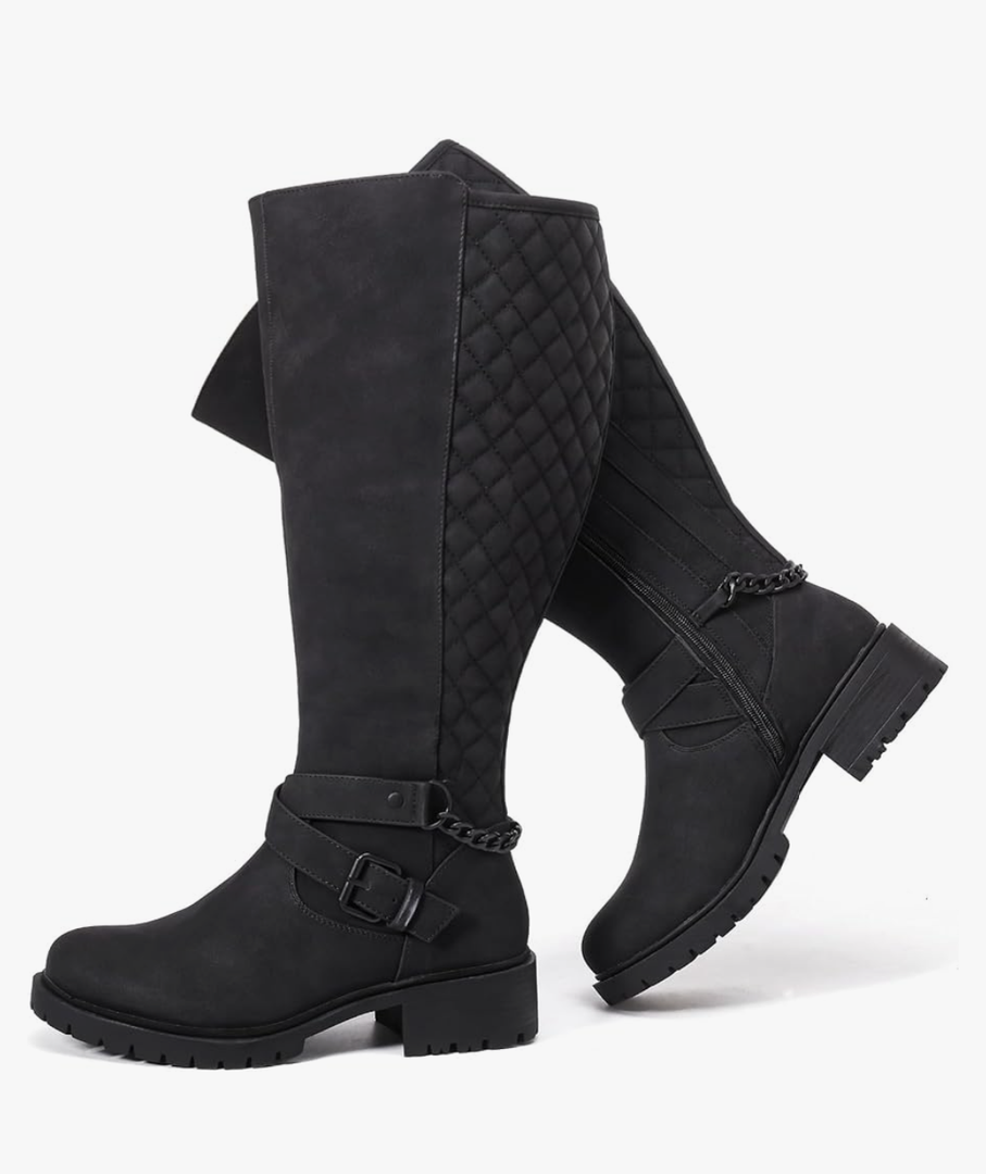 Luoika Women's Extra Wide Calf Knee High Boots, Wide Width Winter Tall Boots. 8.5