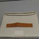 Decorative Linen Storage Boxes with Lids - Spacious Set of 2 Organizer Bins for Your Home Decor - The Perfect Small Container to Safely Store Photos, Documents and Memory Box Keepsakes in Style (Medium, Ivory)